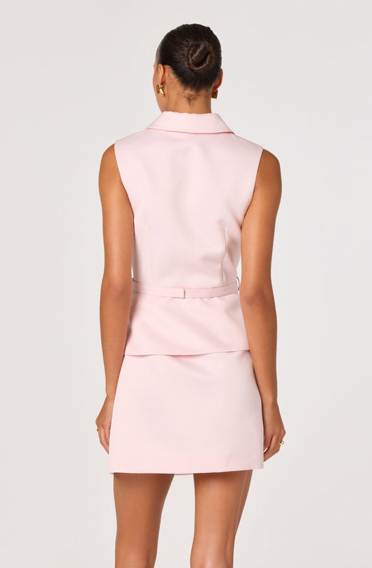 Jamia Peplum Button-Front Mini Dress