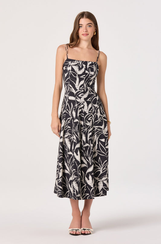 Trisha Tie-Strap Midi Dress