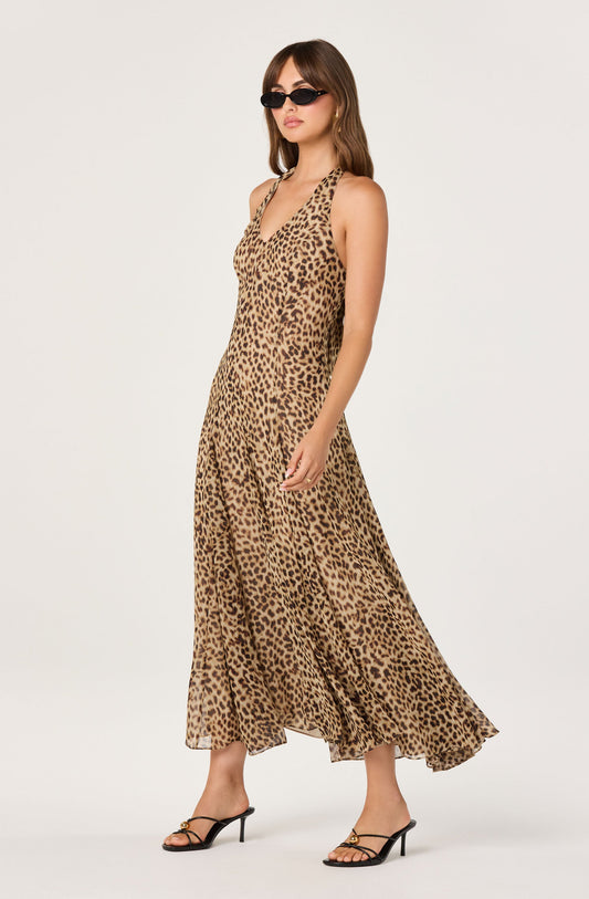 Myra V-Neck Halter Maxi Dress