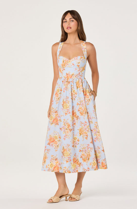 Beryl Garden Floral Midi Dress
