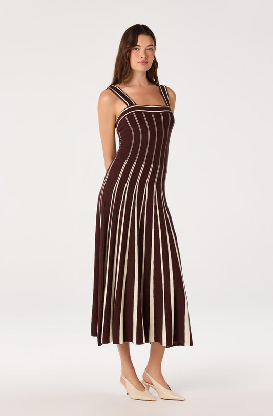 Marlen Striped Knit Maxi Dress