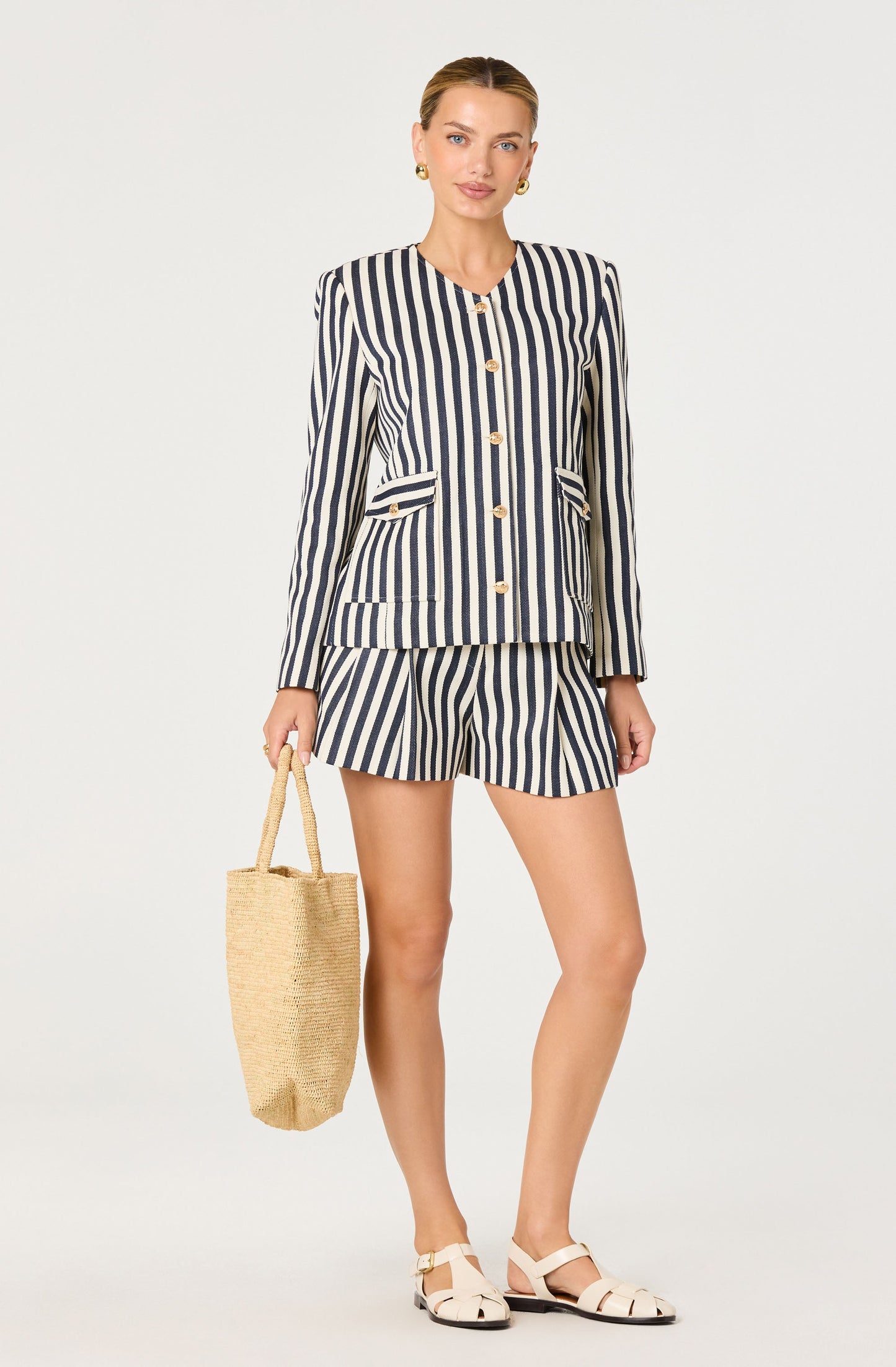 Preston Striped Linen Shorts