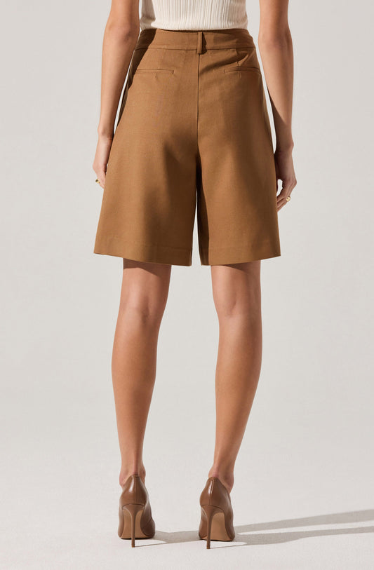 Quillie Pleated Tailored Bermuda Shorts