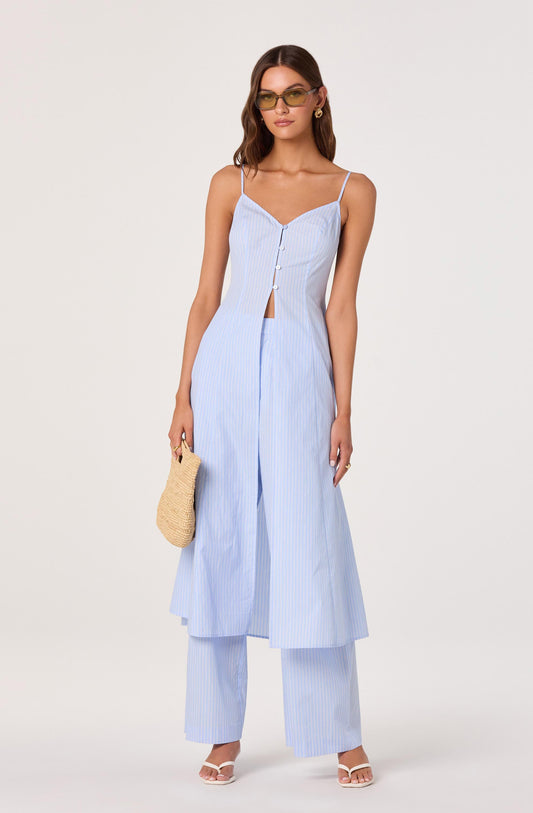 Neha Striped High-Rise Wide Leg Pants