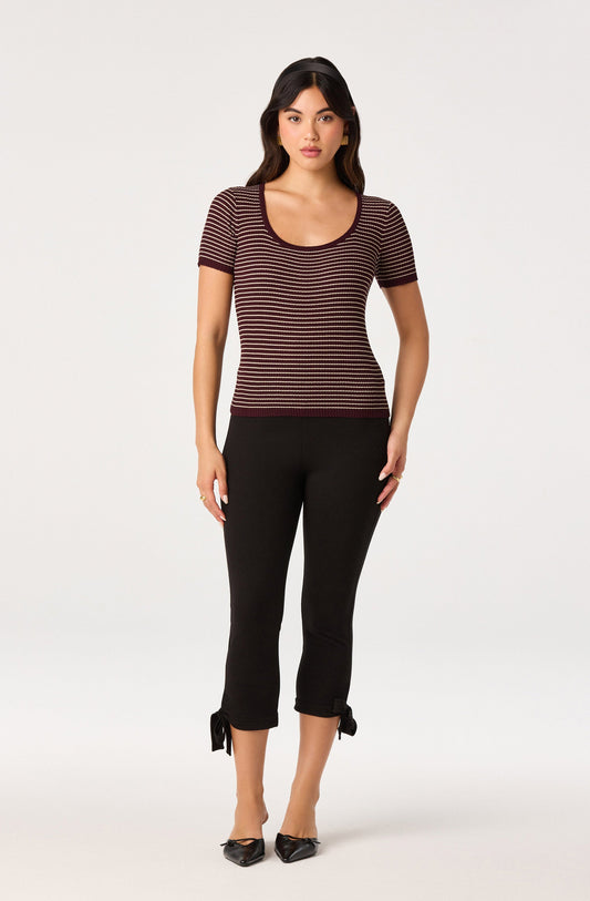 Eliza Bow-Tie Knit Capri Pants