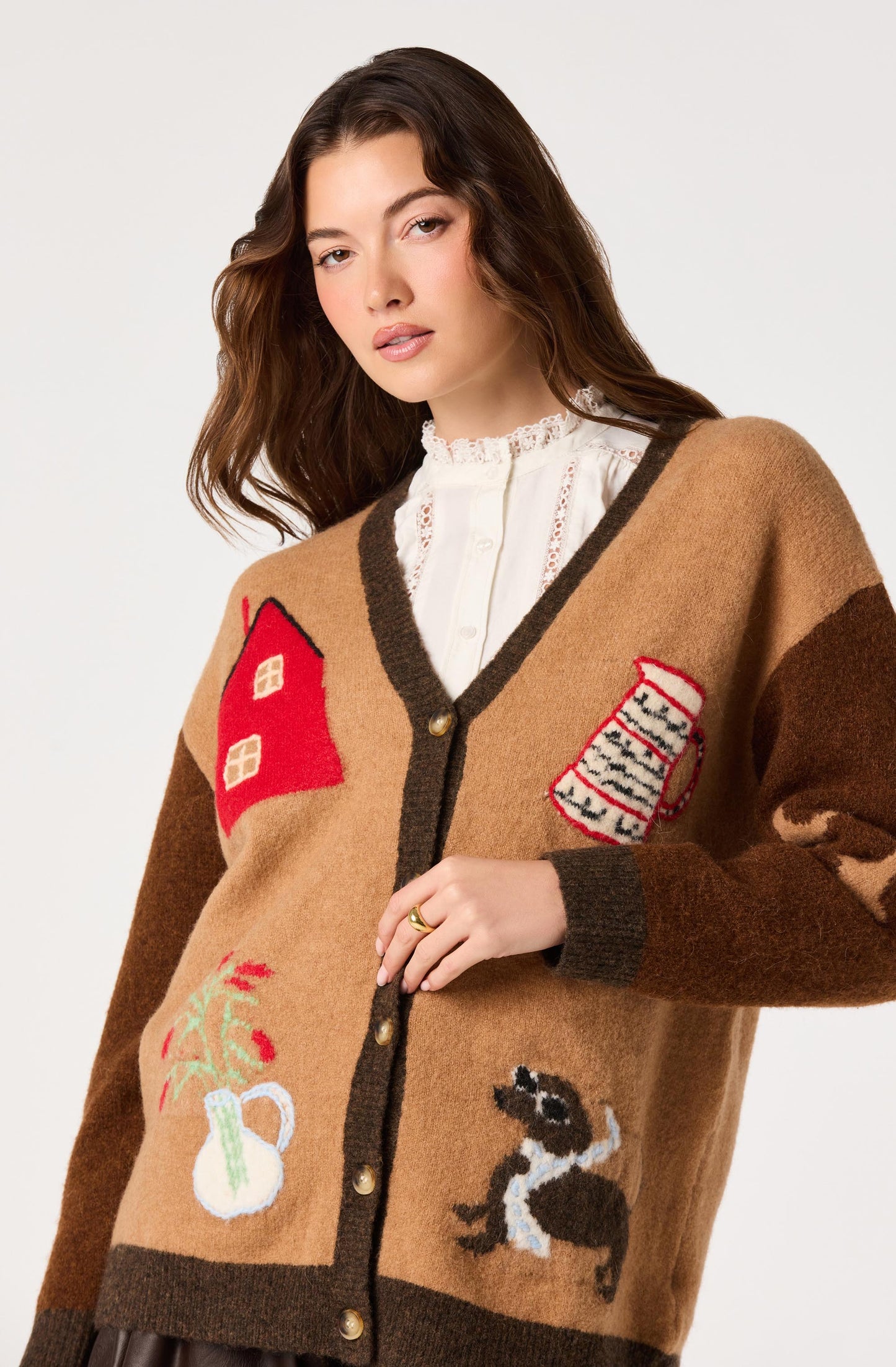Rosalinda Intarsia Oversized Cardigan