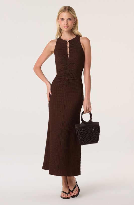 Skyla Keyhole Ruched Maxi Dress
