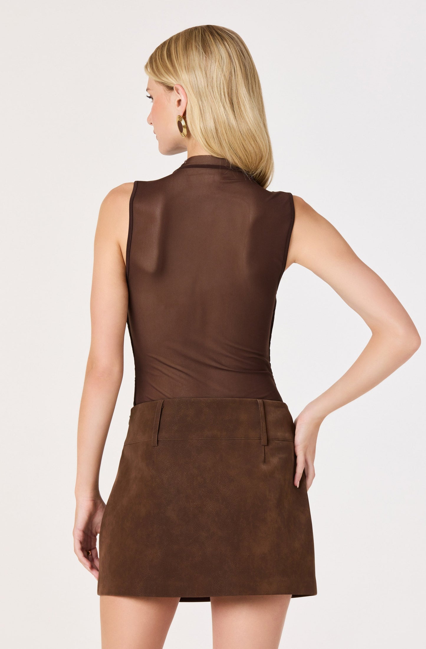 Shaina Layered Mesh Cowl Neck Top