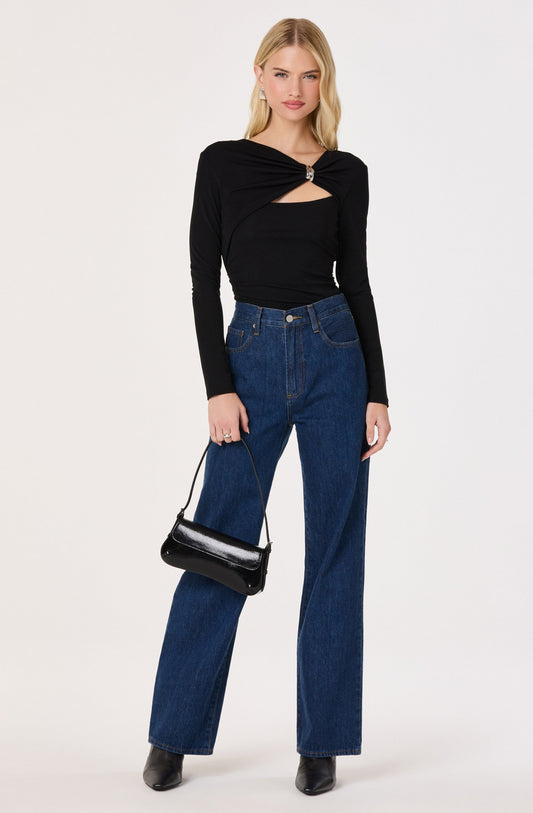 Shanetta Cutout Long Sleeve Top