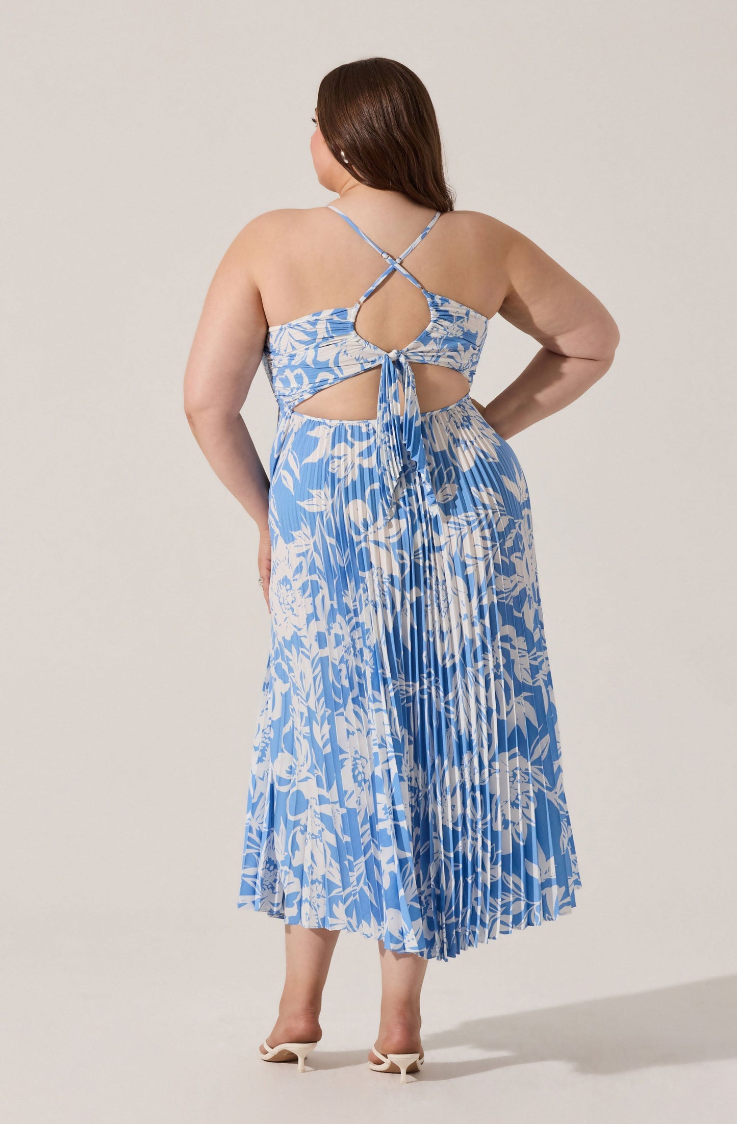 Blythe Floral Plisse Midi Dress PLUS