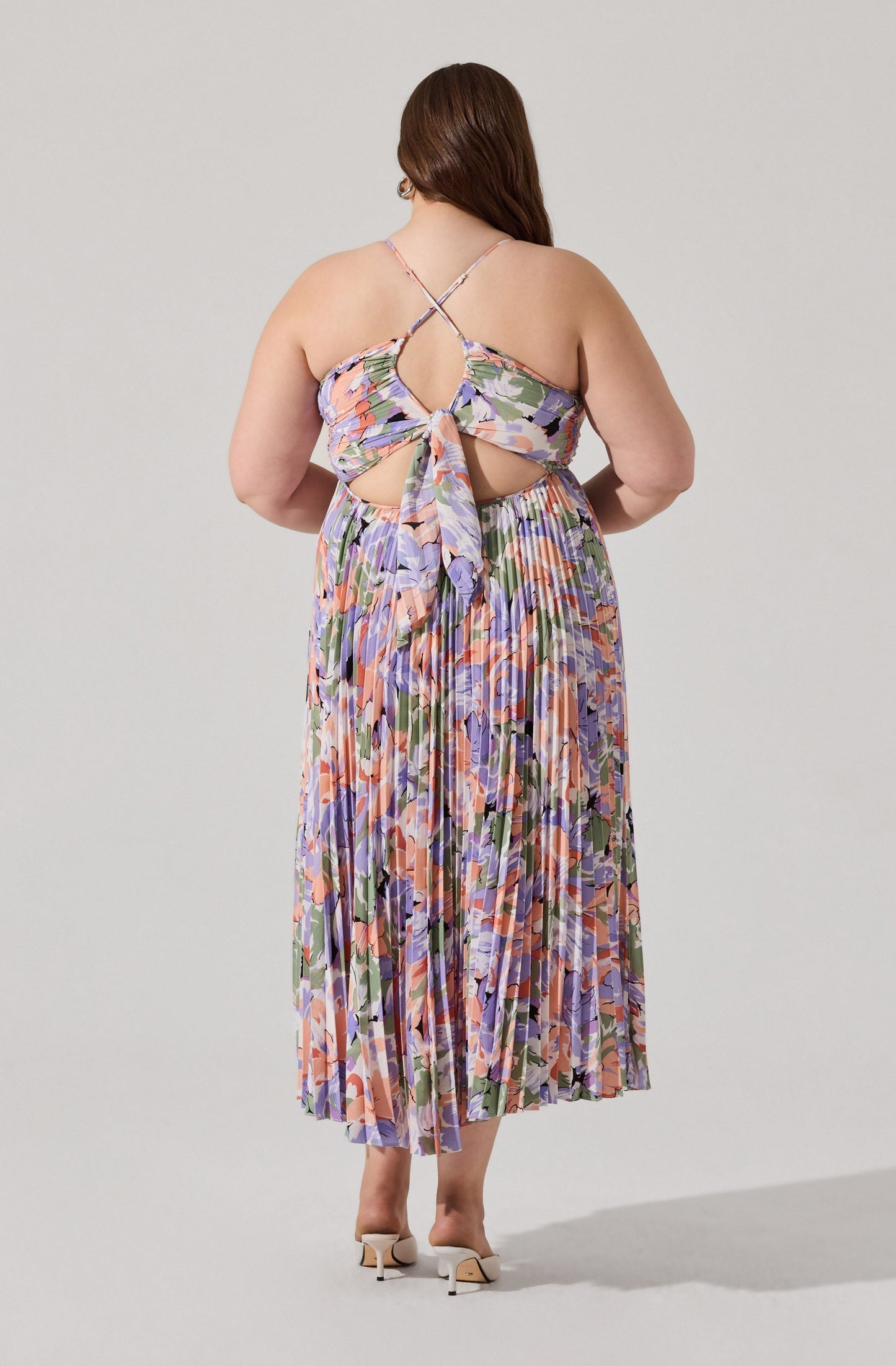 Blythe Floral Plisse Midi Dress PLUS