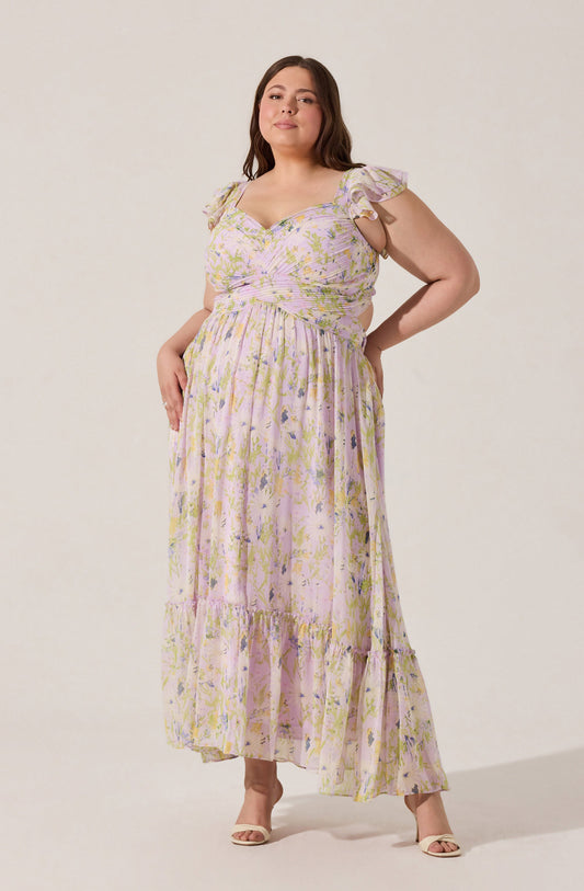 Primrose Floral Strappy Back Maxi Dress PLUS