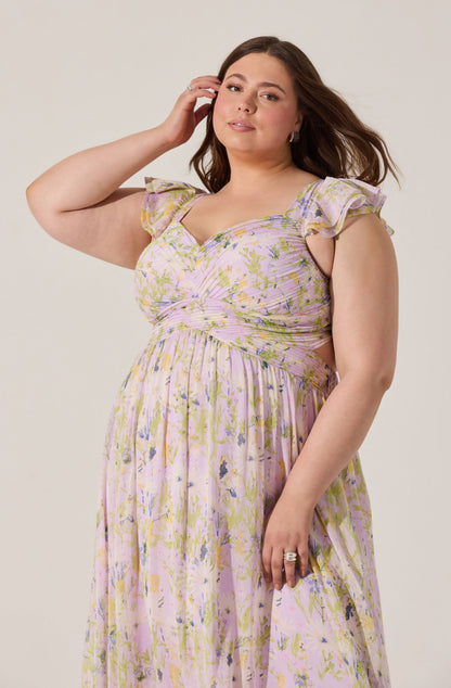 Primrose Floral Strappy Back Maxi Dress PLUS
