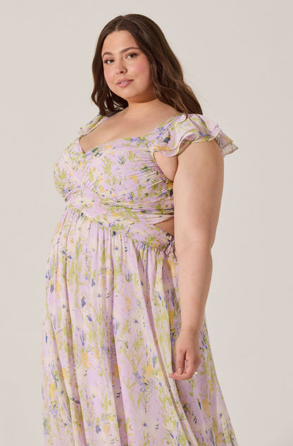 Primrose Floral Strappy Back Maxi Dress PLUS