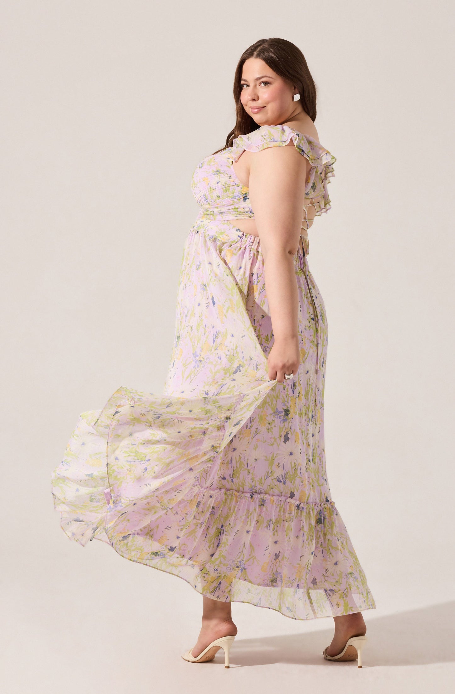 Primrose Floral Strappy Back Maxi Dress PLUS
