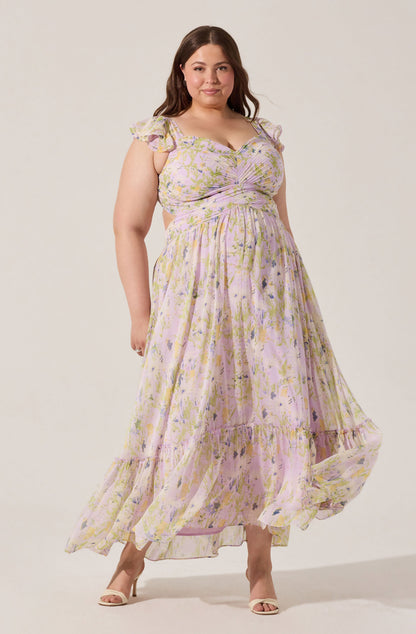Primrose Floral Strappy Back Maxi Dress PLUS