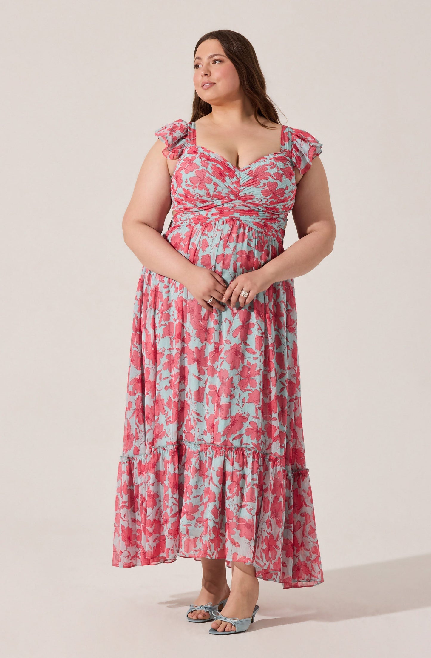 Primrose Floral Strappy Back Maxi Dress PLUS