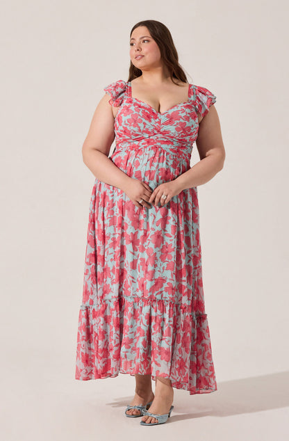 Primrose Floral Strappy Back Maxi Dress PLUS