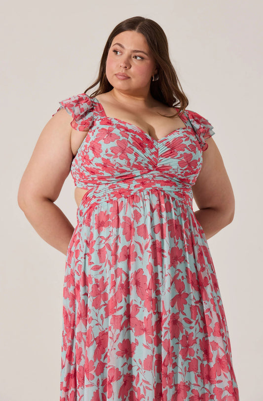 Primrose Floral Strappy Back Maxi Dress PLUS