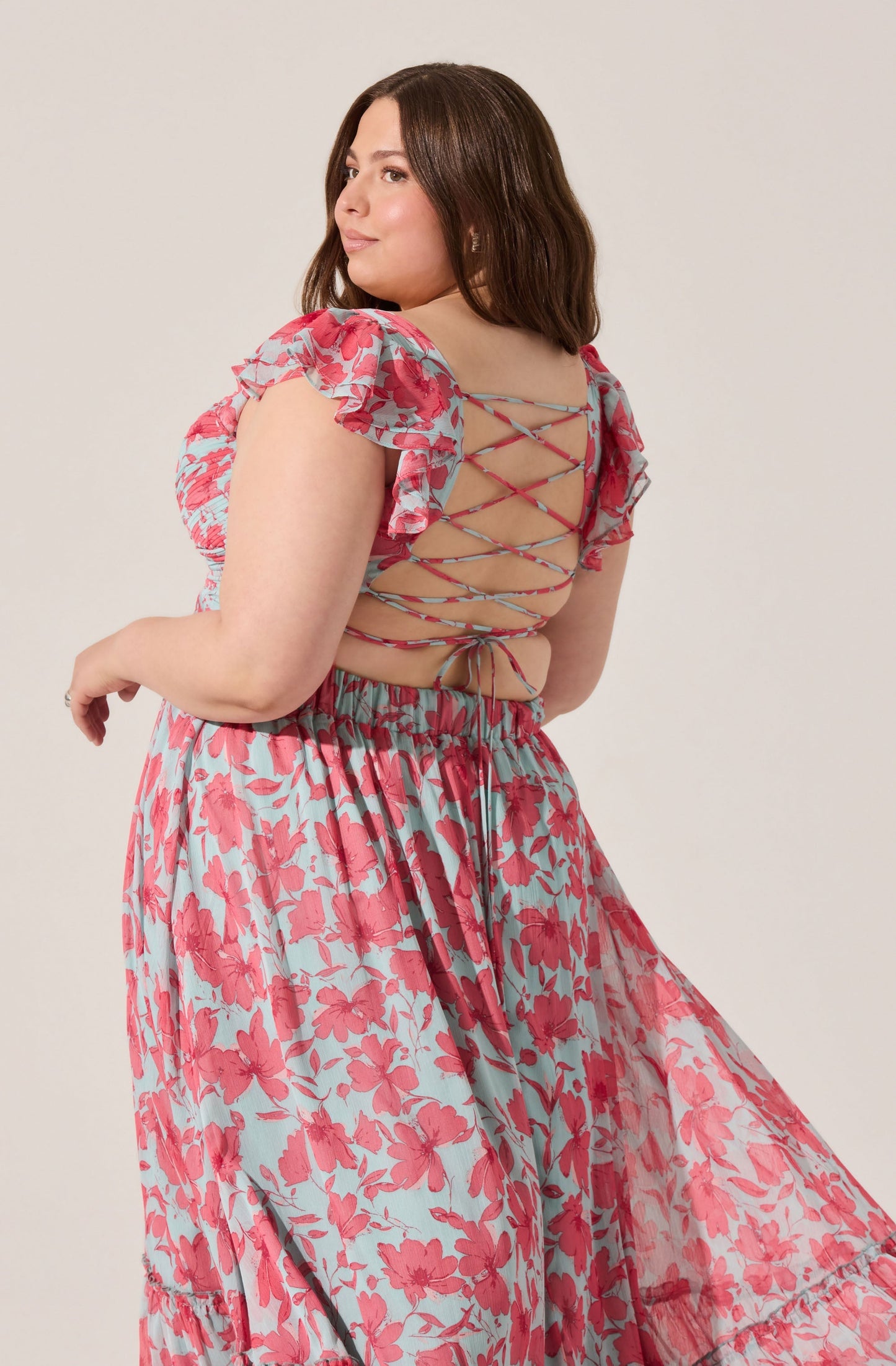 Primrose Floral Strappy Back Maxi Dress PLUS