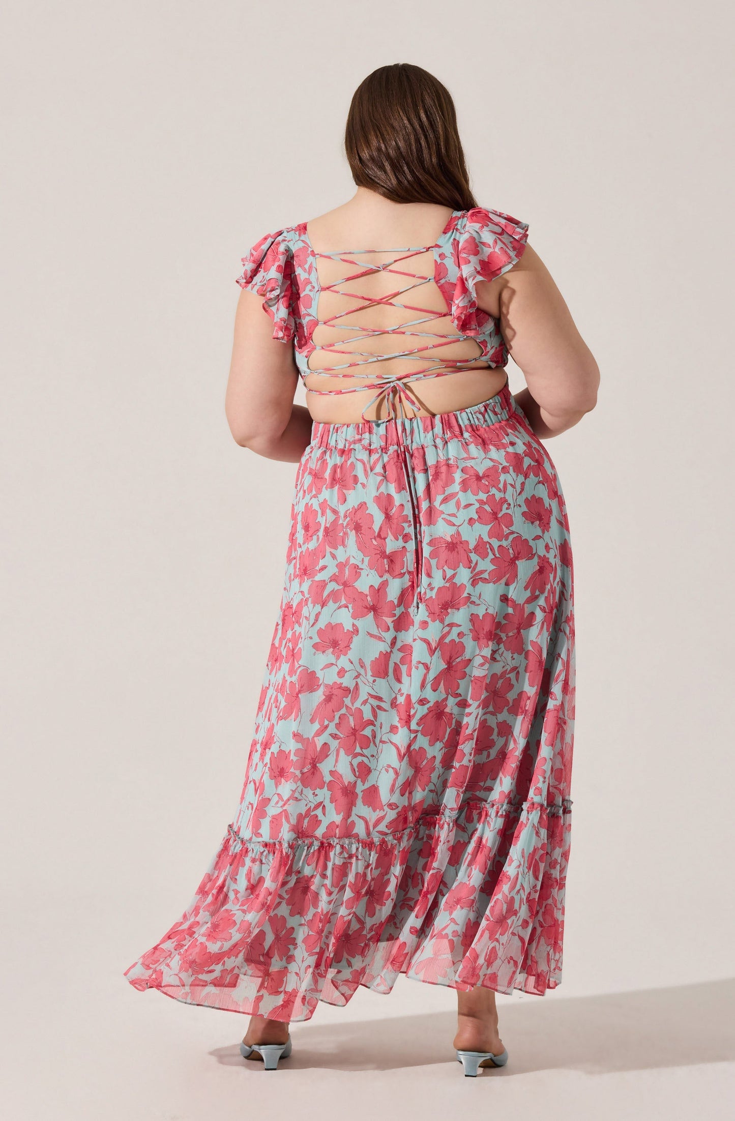 Primrose Floral Strappy Back Maxi Dress PLUS