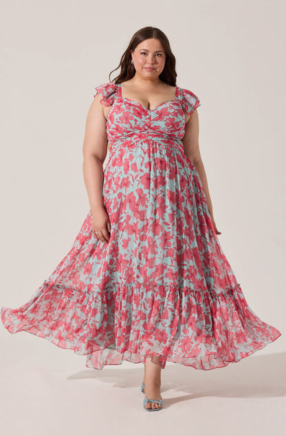 Primrose Floral Strappy Back Maxi Dress PLUS