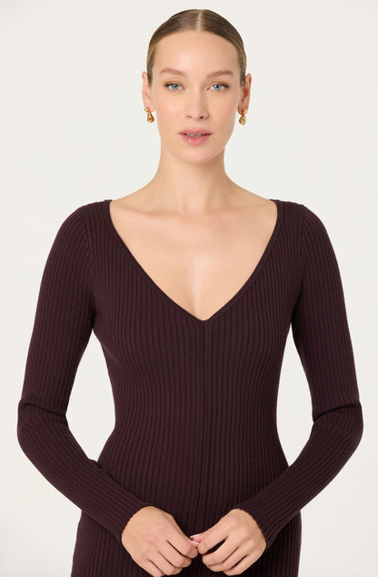 Glenda V-neck Maxi Sweater Dress