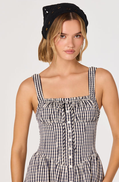 Temperance Gingham Check Maxi Dress