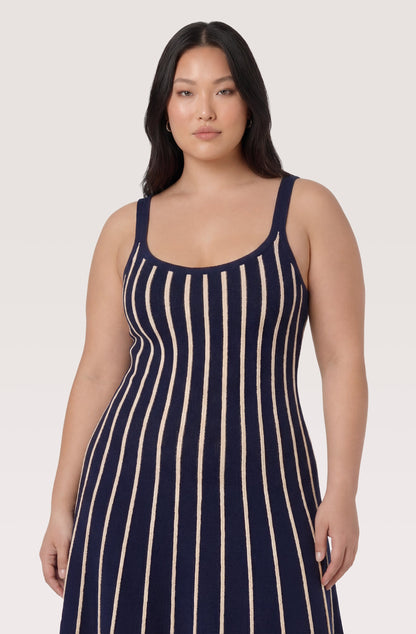 Irecia Striped Knit Midi Dress