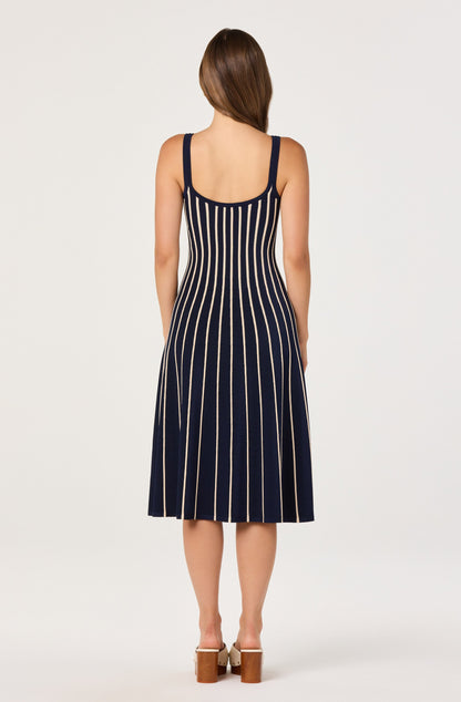 Irecia Striped Knit Midi Dress