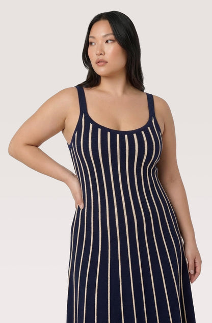 Irecia Striped Knit Midi Dress