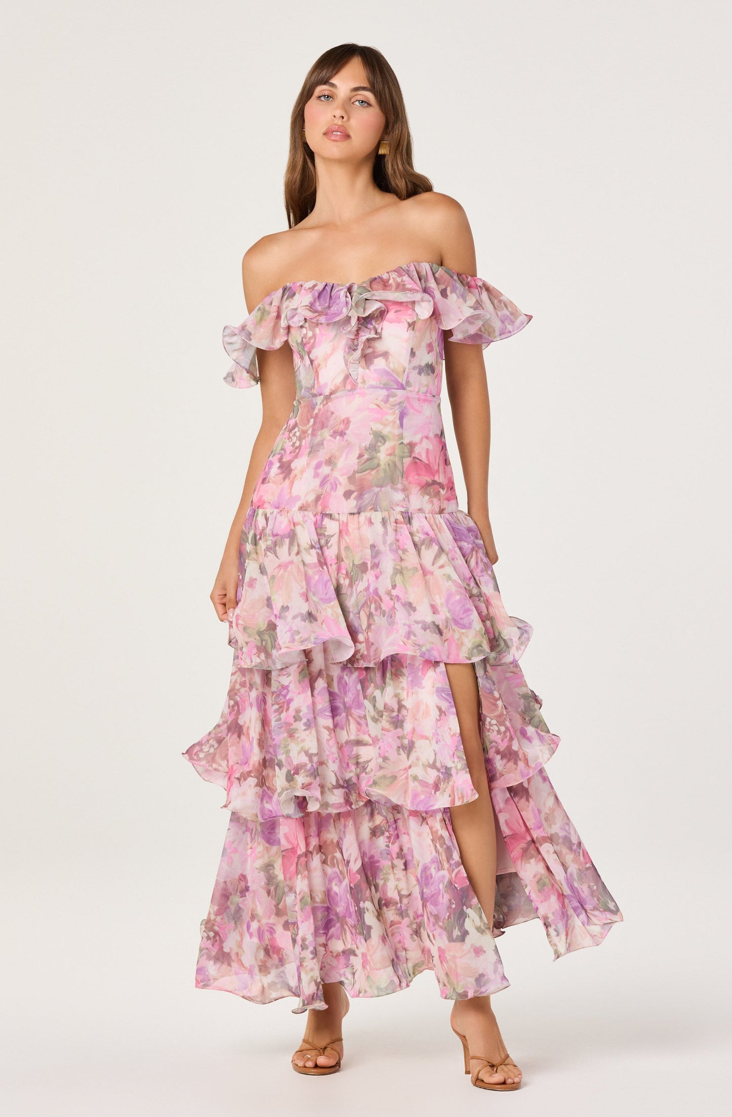 Wilder Off-the-Shoulder Chiffon Maxi Dress