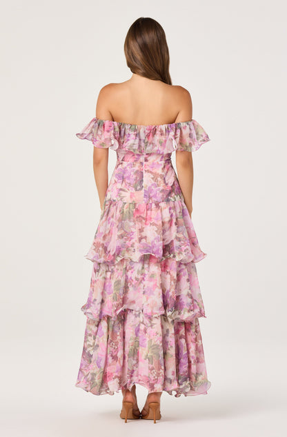 Wilder Off-the-Shoulder Chiffon Maxi Dress