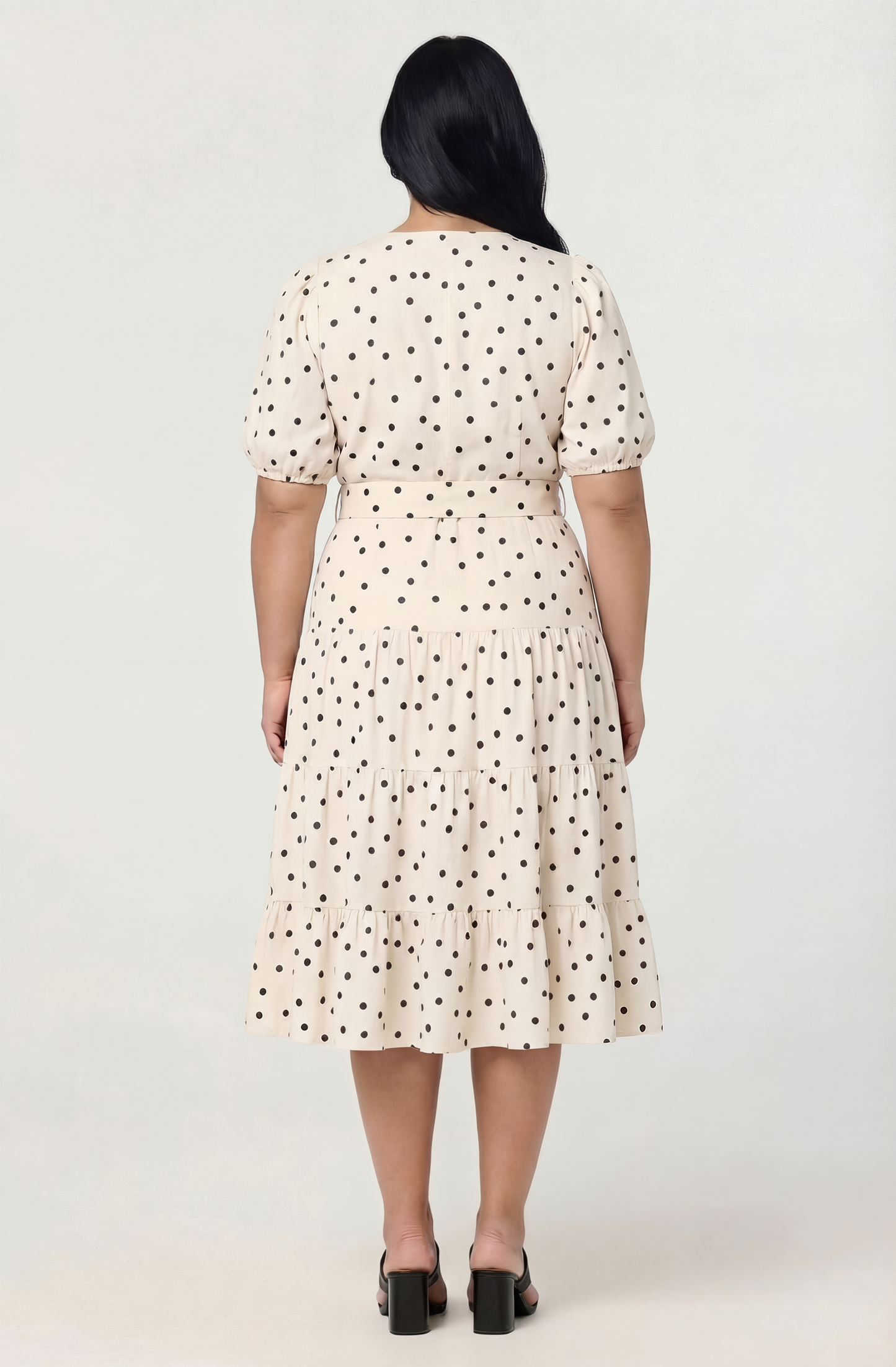 Minnie Polka Dot Tiered Midi Dress