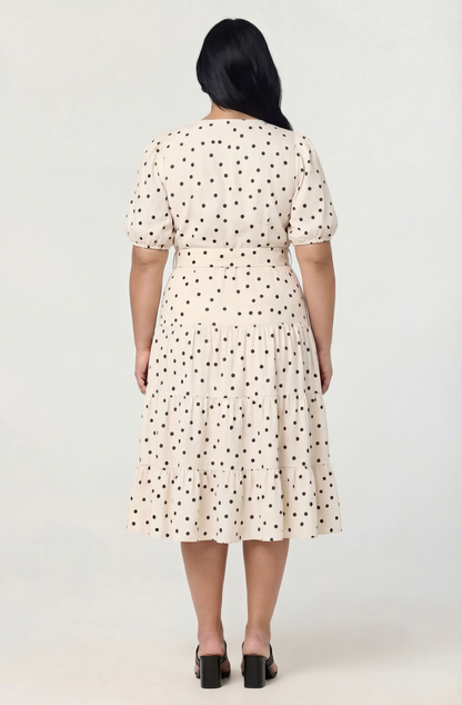 Minnie Polka Dot Tiered Midi Dress