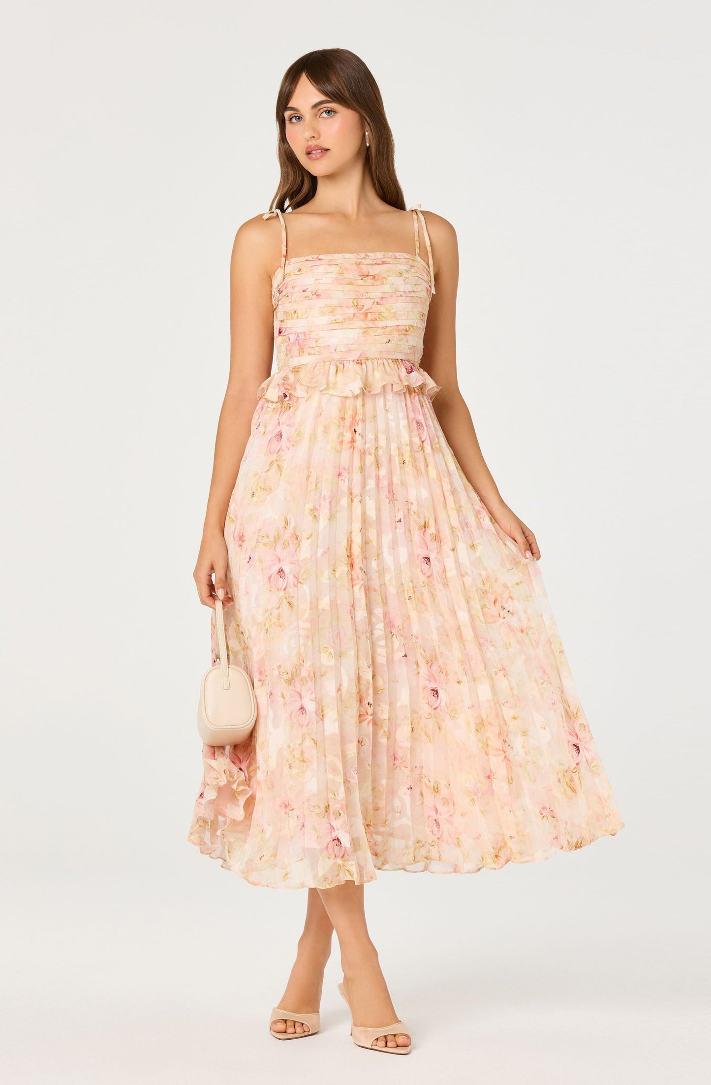 Emerys Pleated Floral Midi Dress