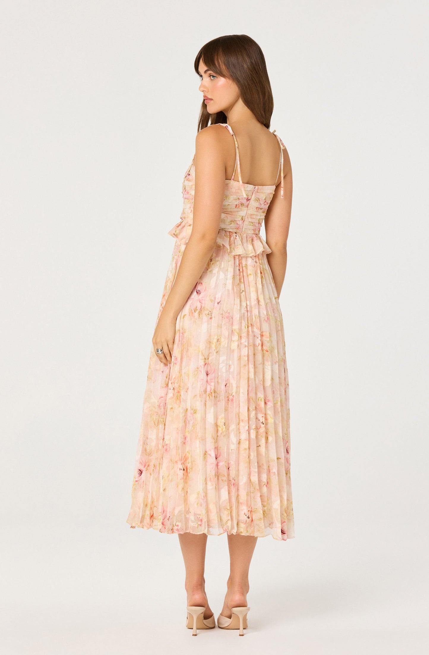 Emerys Pleated Floral Midi Dress