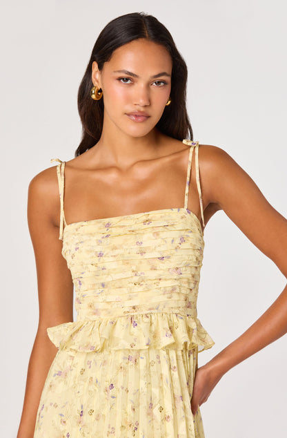 Emerys Pleated Floral Midi Dress