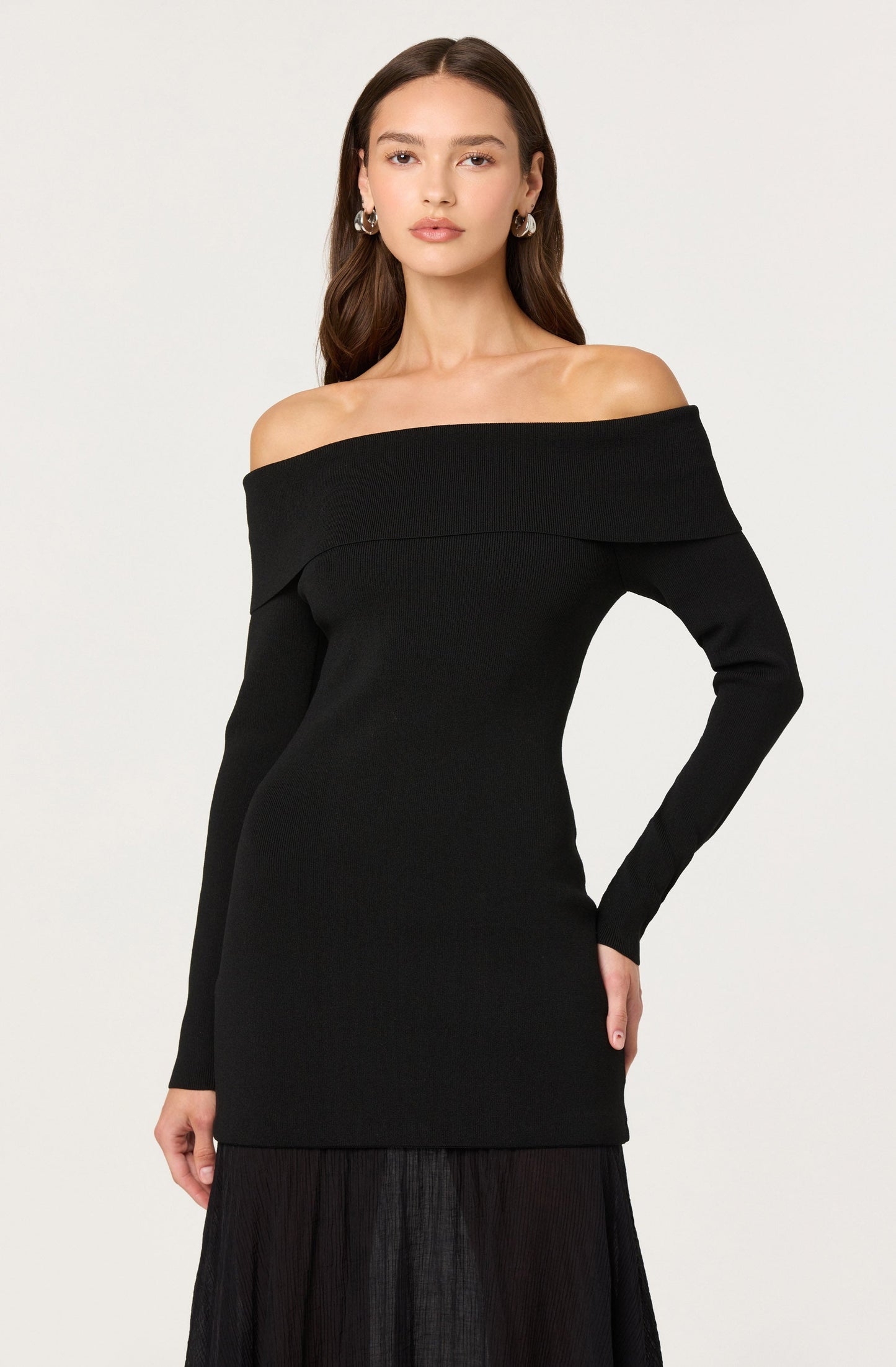 Lidia Off-Shoulder Pleated Midi Dress