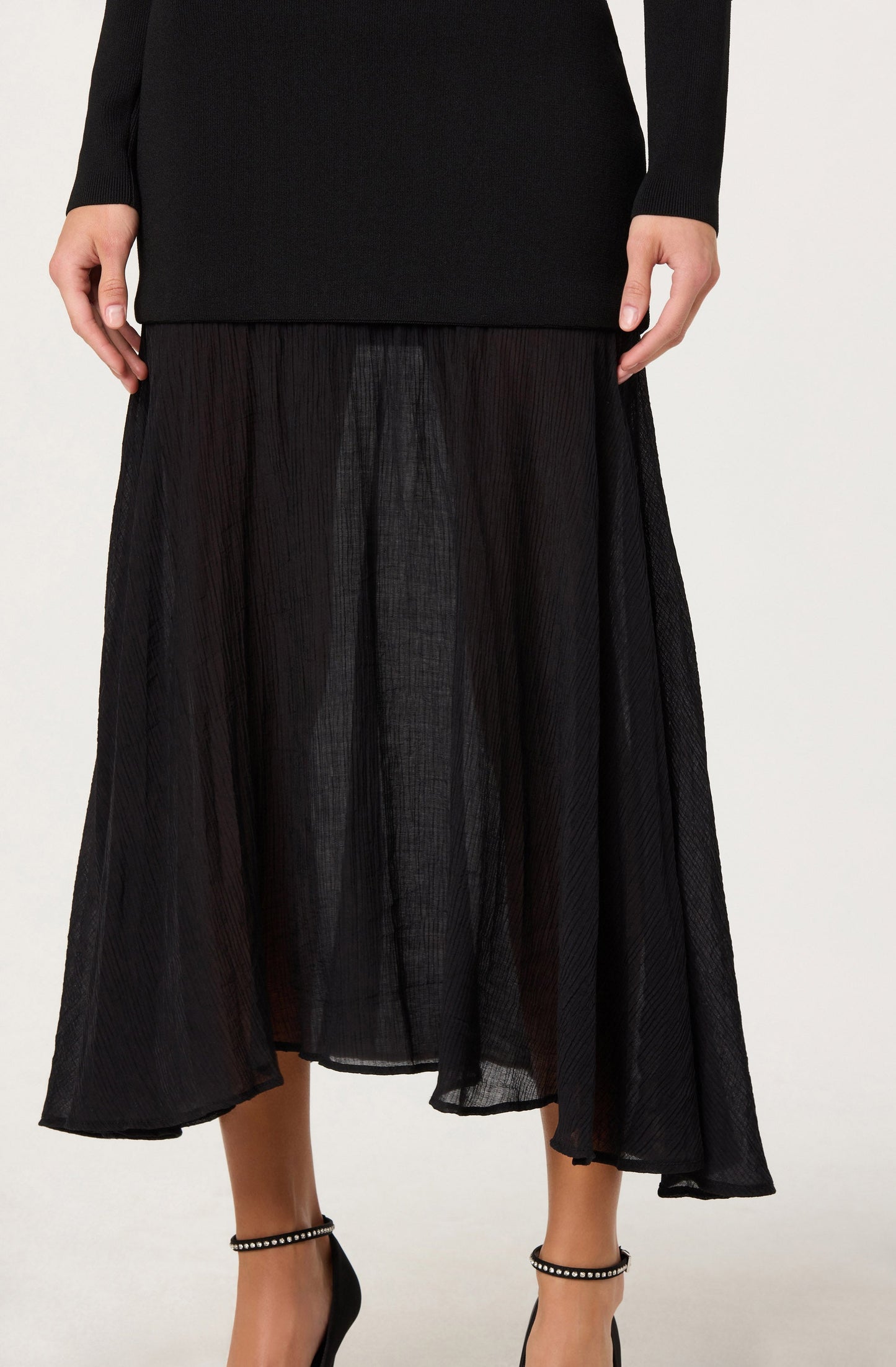 Lidia Off-Shoulder Pleated Midi Dress