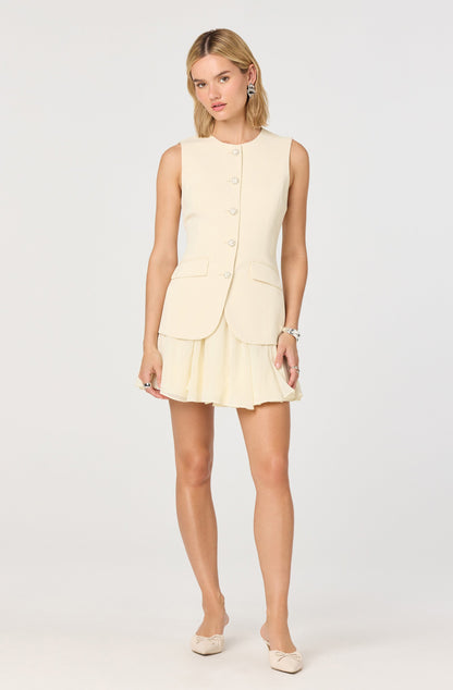 Christen Button-Front Vest Mini Dress