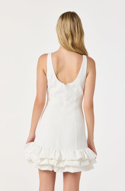 Elexis Ruffle Hem Mini Dress