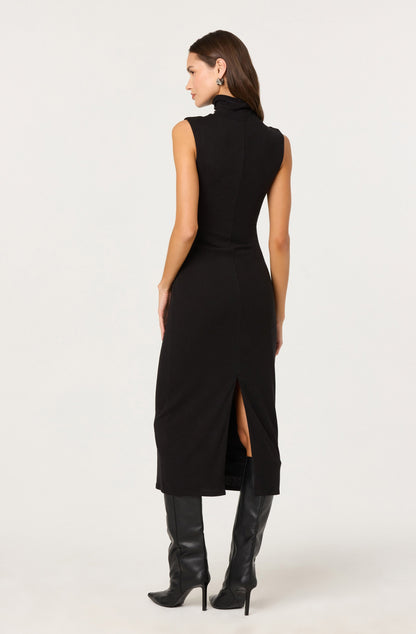 Riana Turtleneck Twist Front Maxi Dress