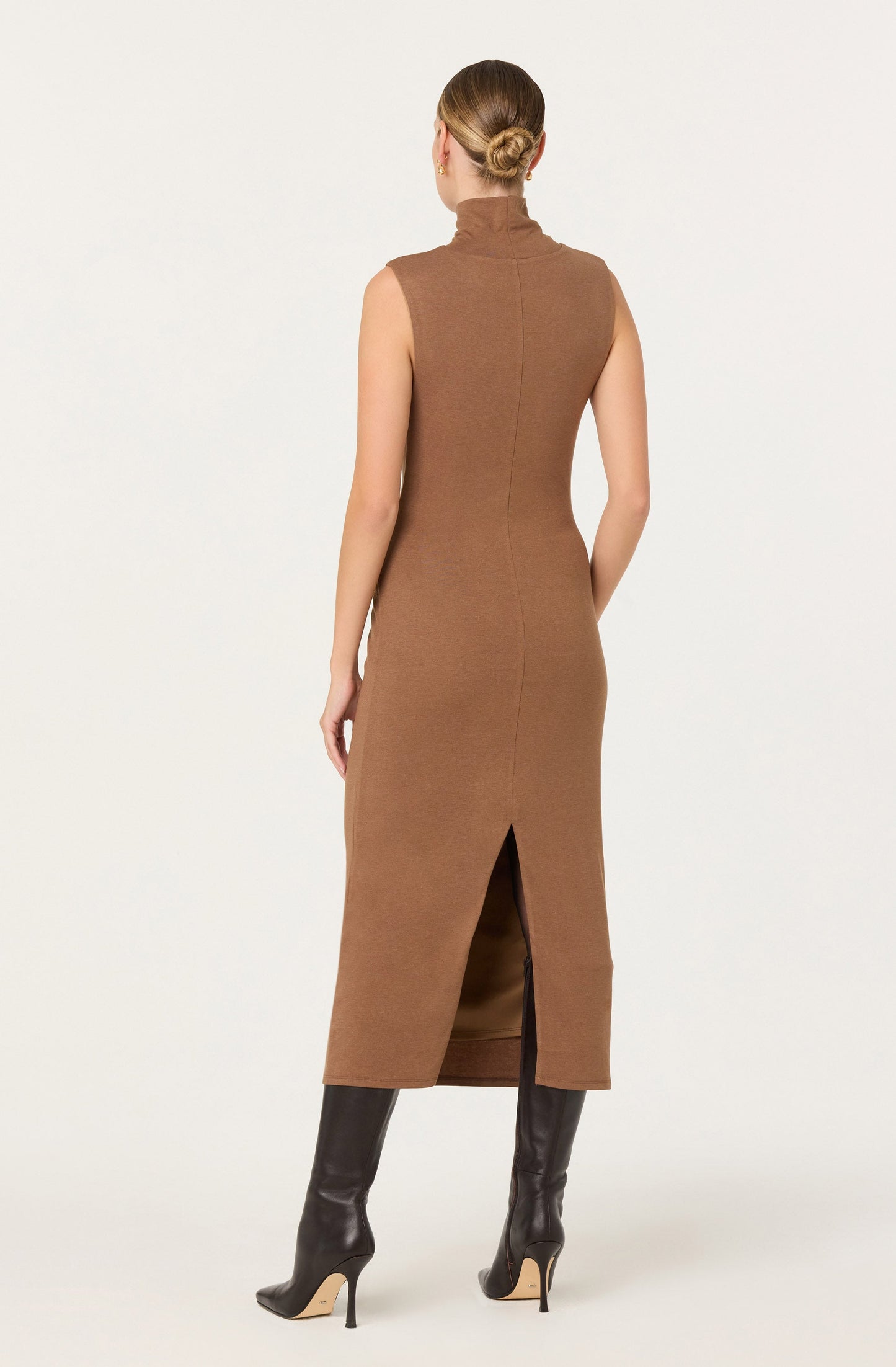 Riana Turtleneck Twist Front Maxi Dress