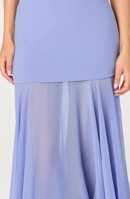Lizet Strapless Mini Dress with Sheer Maxi Overlay