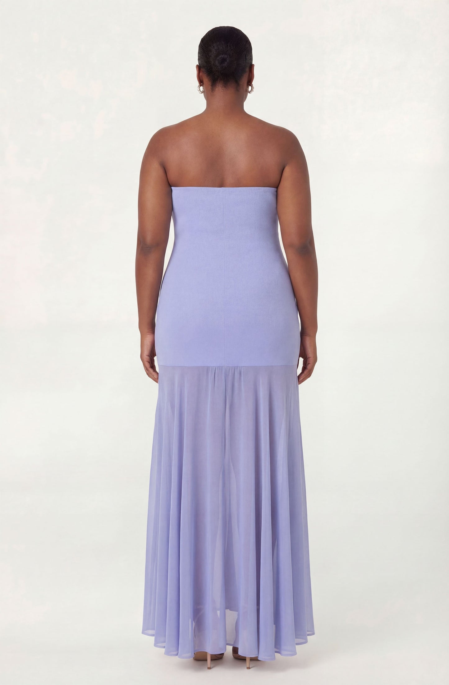 Lizet Strapless Mini Dress with Sheer Maxi Overlay