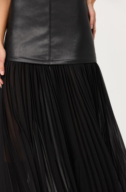 Lezith Faux Leather Maxi Dress