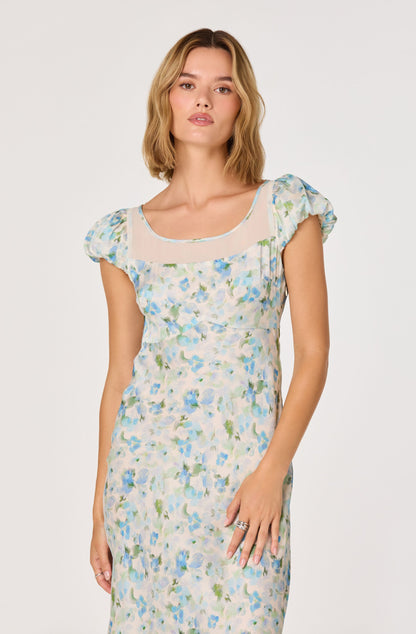 Erma Floral Empire Waist Midi Dress