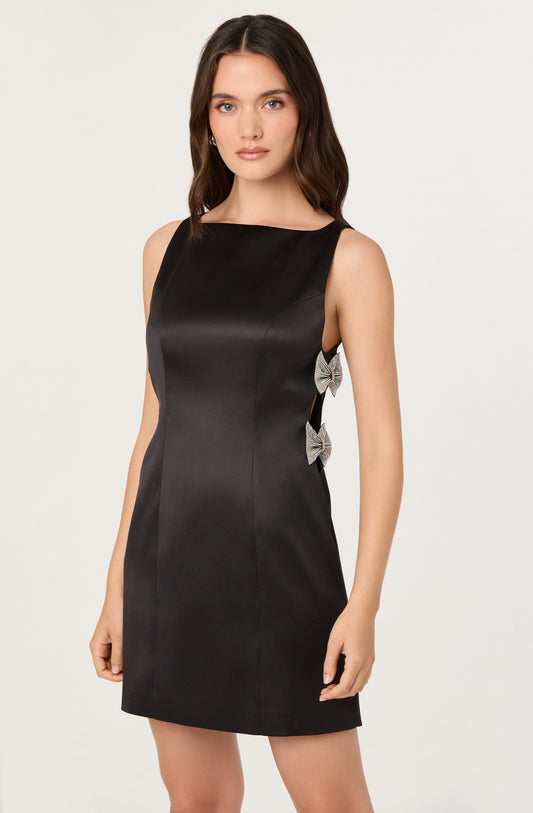 Kinsey Satin Bow Mini Dress
