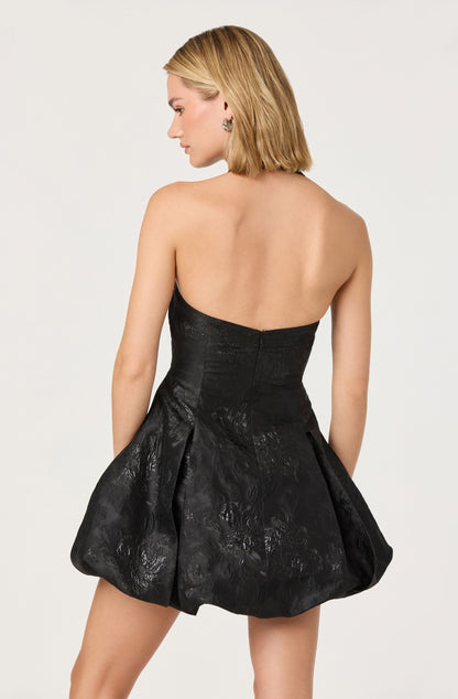 Jinx Jacquard Halter Mini Dress